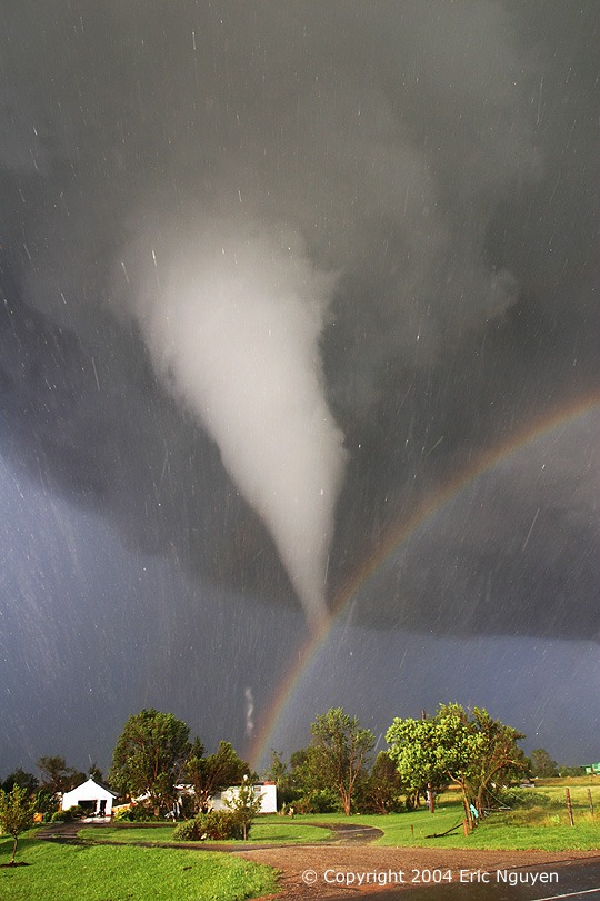 Tornado and Rainbow Over Kansas