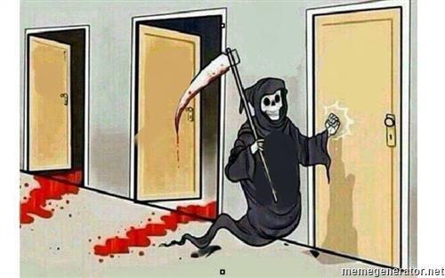 Grim Reaper Knocking Door