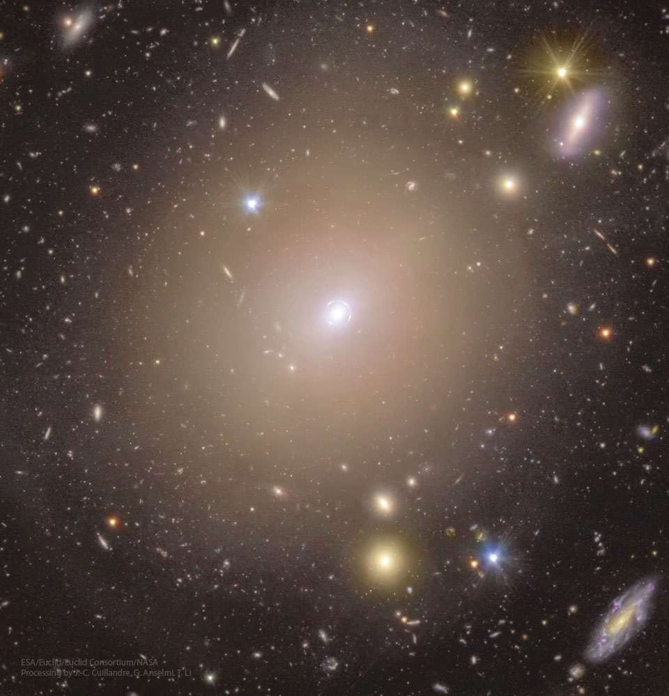 Einstein Ring Surrounds Nearby Galaxy Center