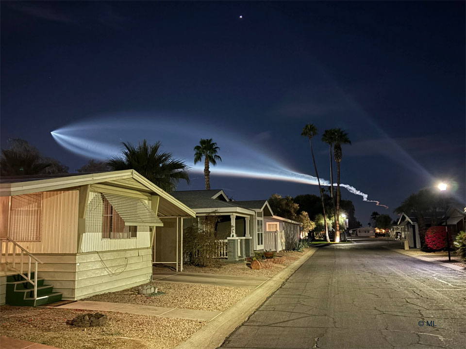 SpaceX Rocket Launch Plume over California